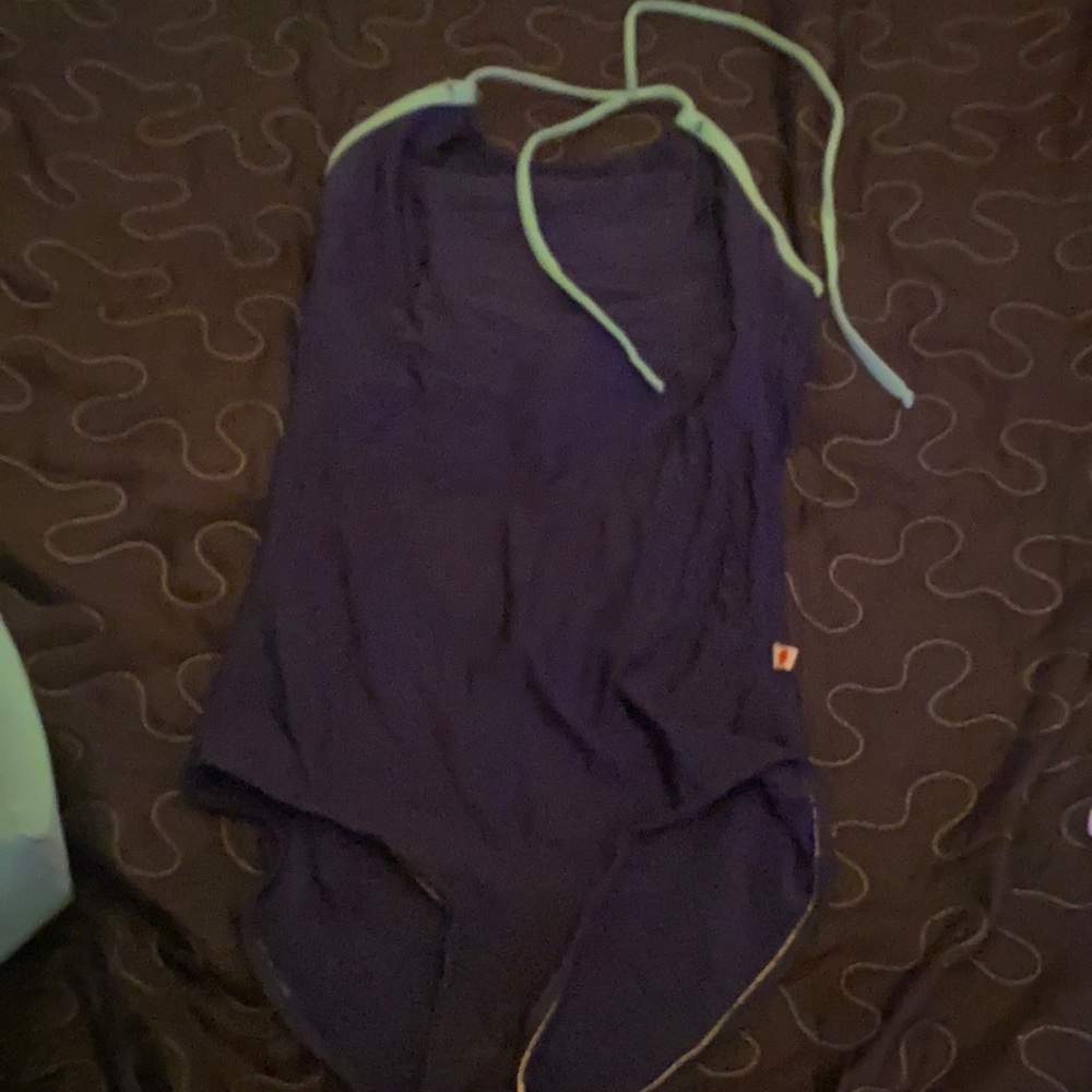 Yumiko Dark Blue Leotard with Light Blue Straps
